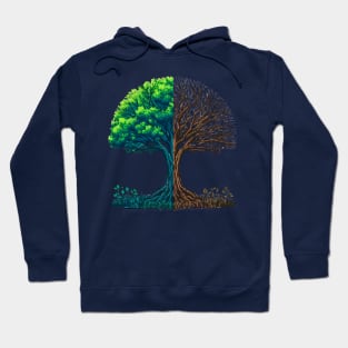 Alive and Dead Tree Design Hoodie